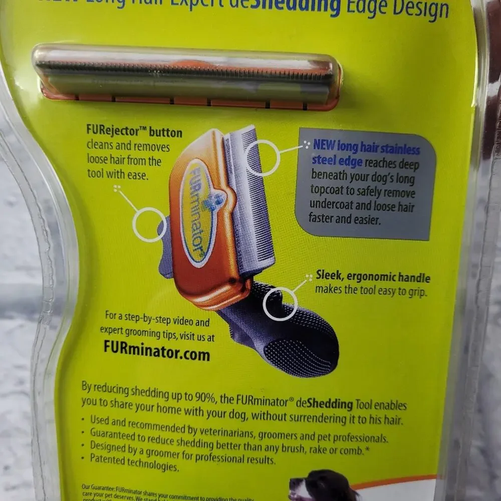 FURminator Long Hair Deshedding Tool for Medium Dogs